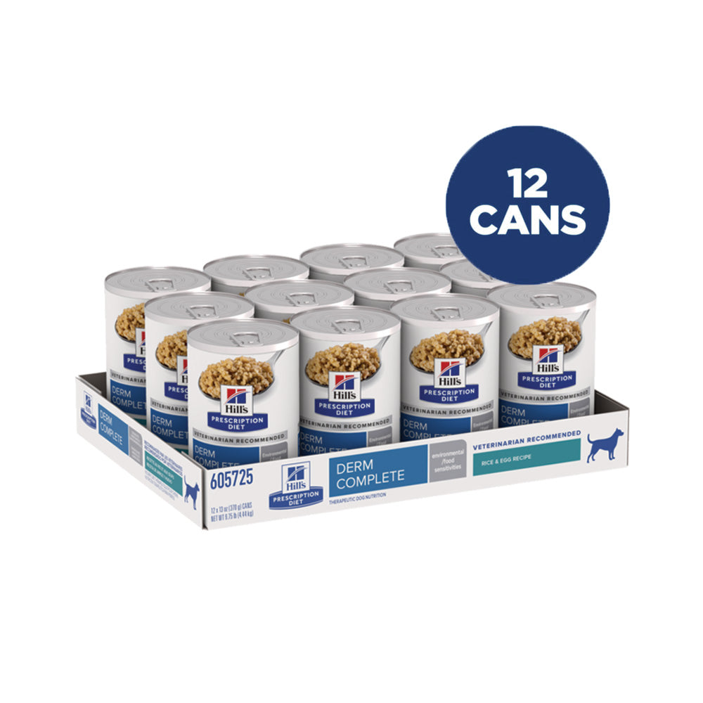 Hill's Prescription Diet Derm Complete Rice & Egg Recipe Wet Dog Food 13oz