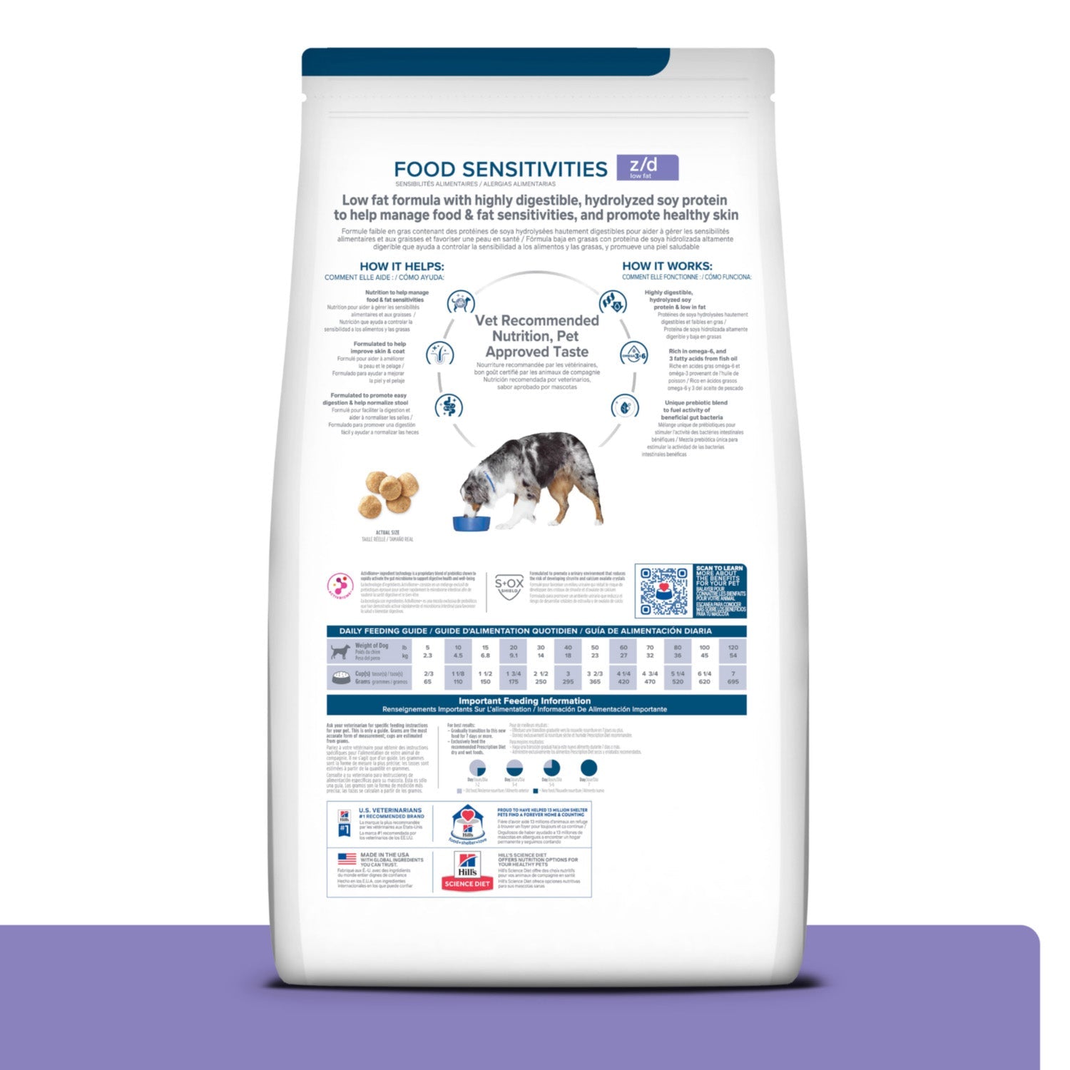 Hill's Prescription Diet z/d Food Sensitivities Low Fat Hydrolyzed Soy Recipe Dry Dog Food 8lbs