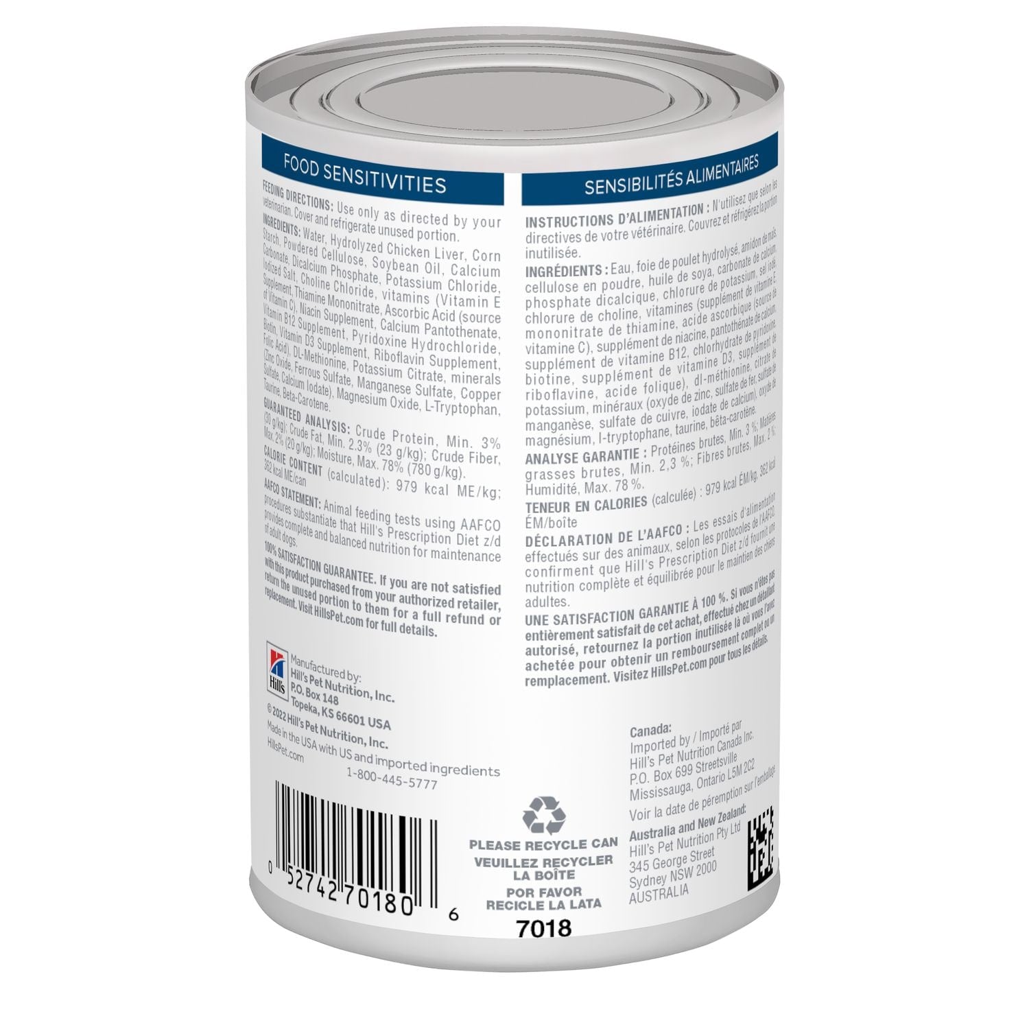 Hill's Prescription Diet z/d Food Sensitivities Wet Dog Food 13oz