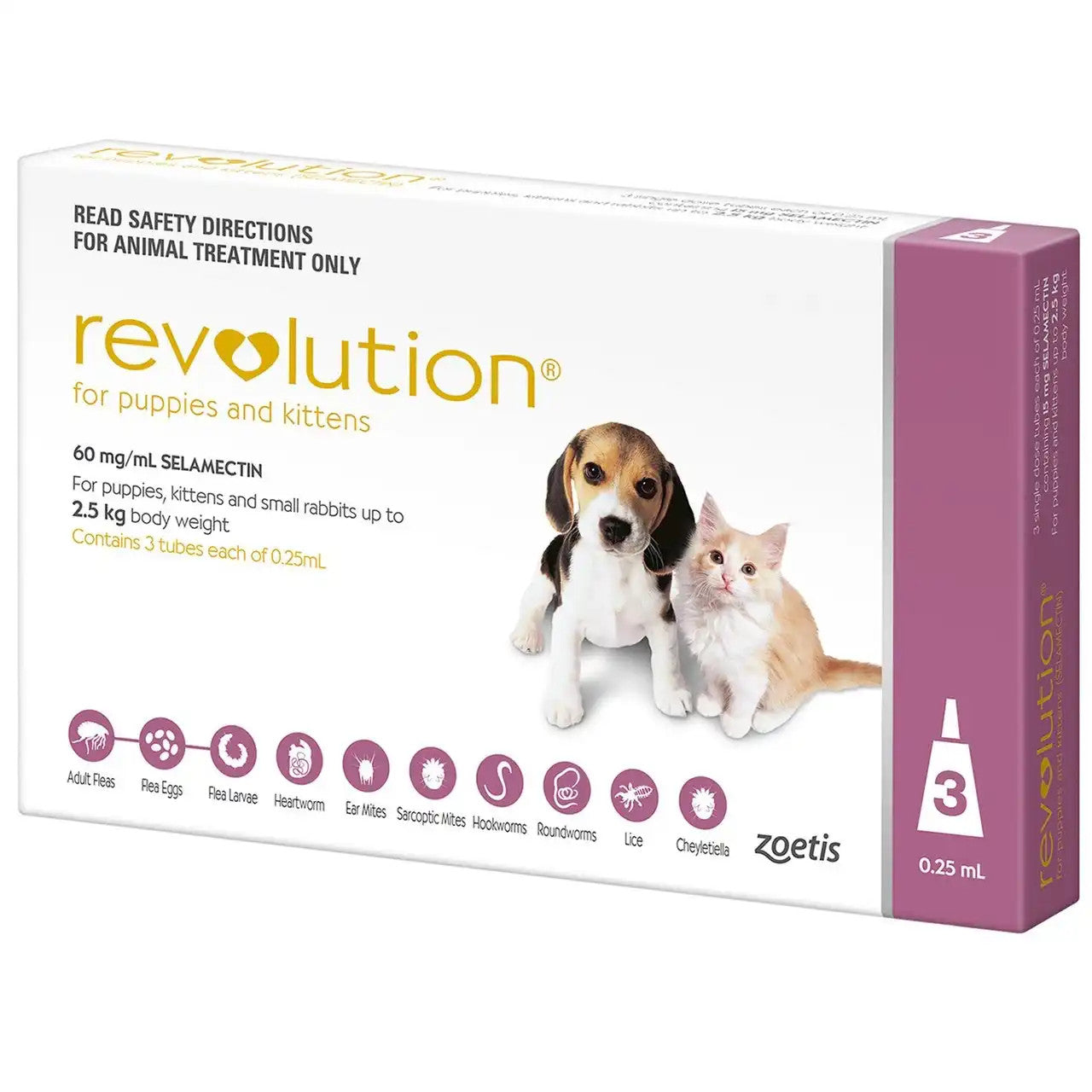 Revolution for Puppies & Kittens up to 2.5 kg (up to 5 lbs) - Mauve