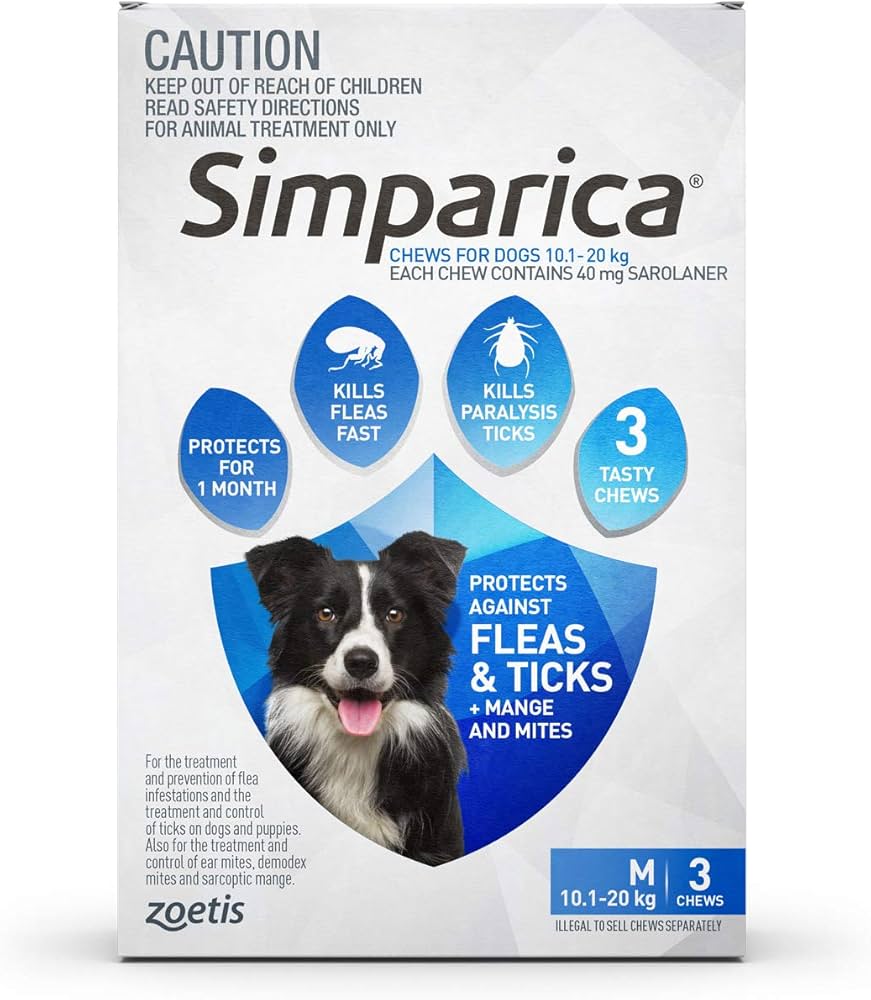 Simparica Chewable Fleas, Ticks & Mites Prevention for Dogs