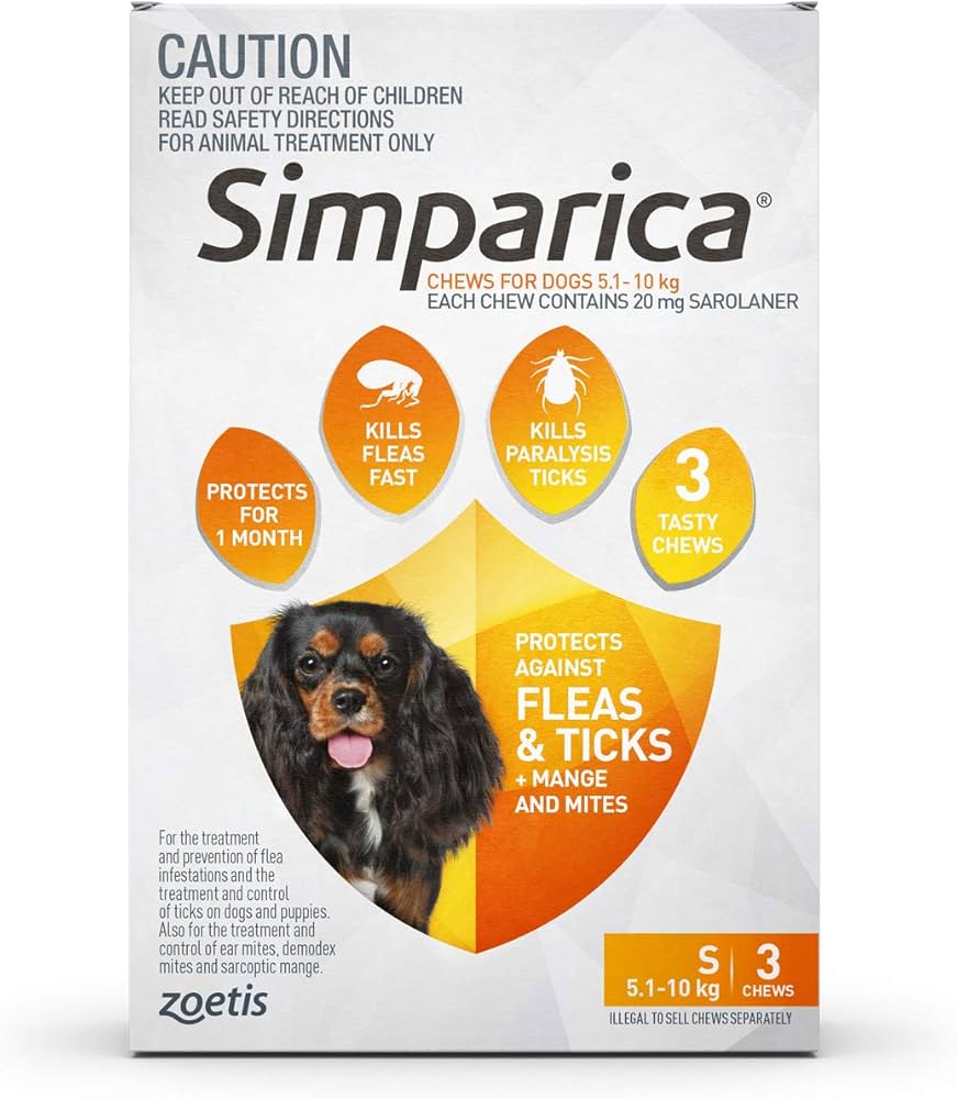 Simparica Chewable Fleas, Ticks & Mites Prevention for Dogs