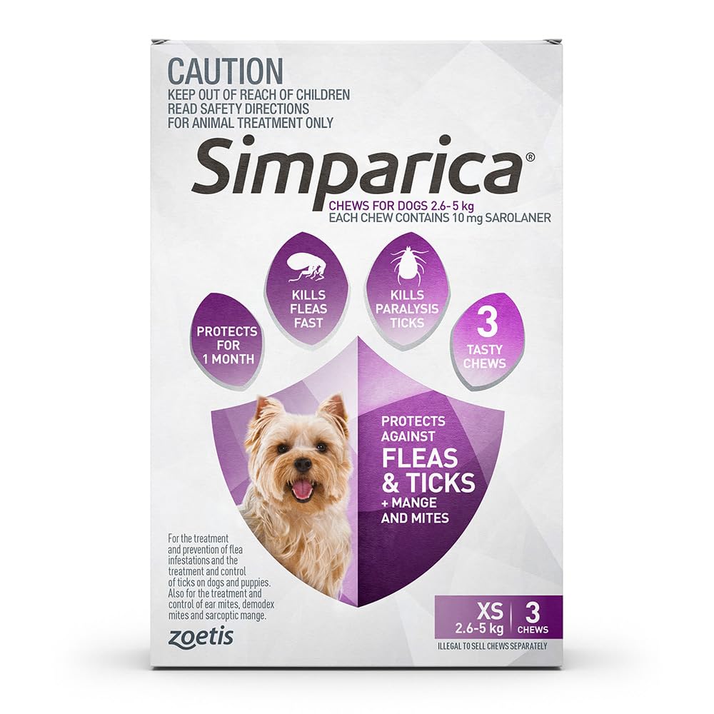 Simparica Chewable Fleas, Ticks & Mites Prevention for Dogs