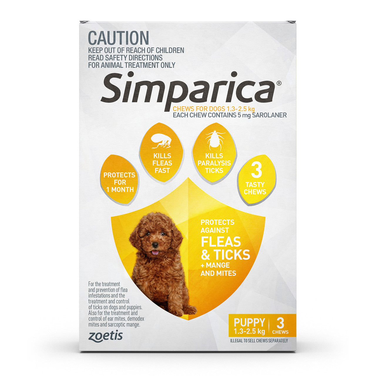 Simparica Chewable Fleas, Ticks & Mites Prevention for Dogs