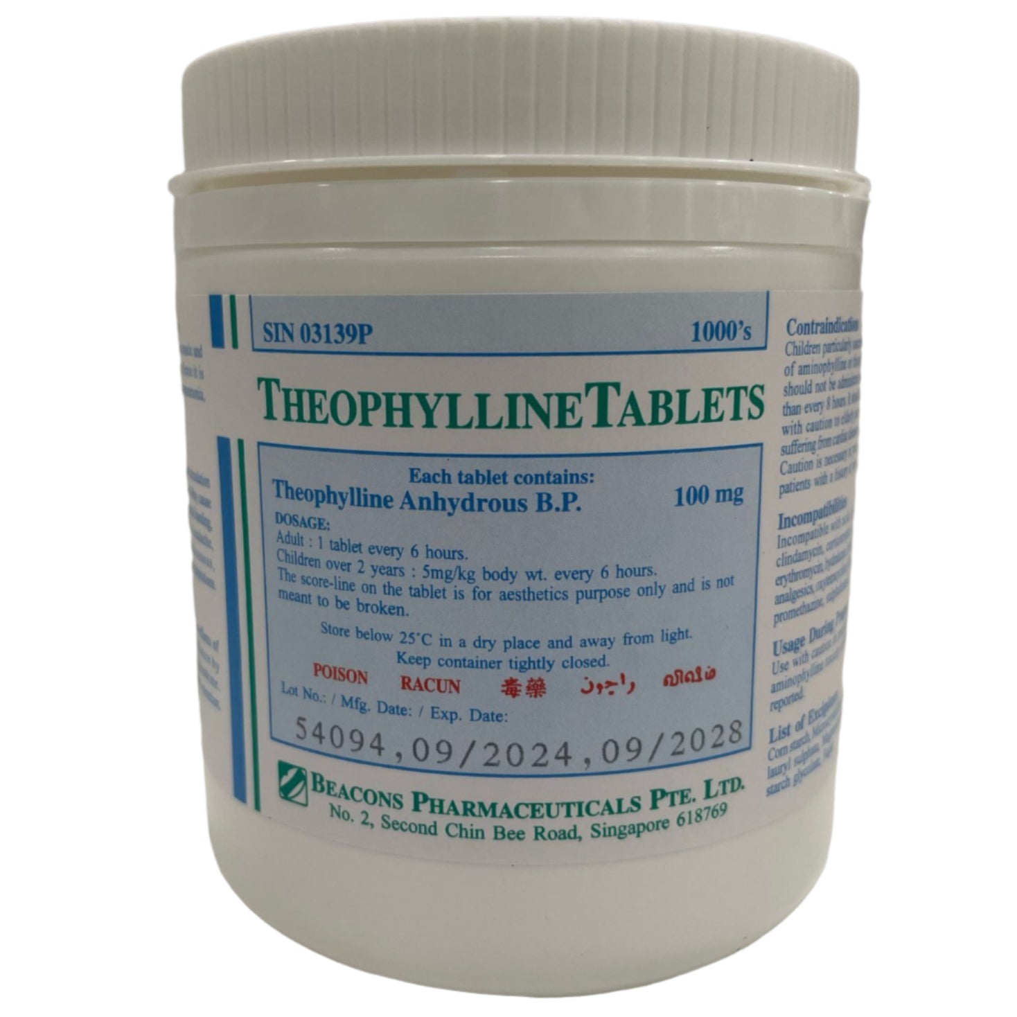 Theophylline 100mg Tablets