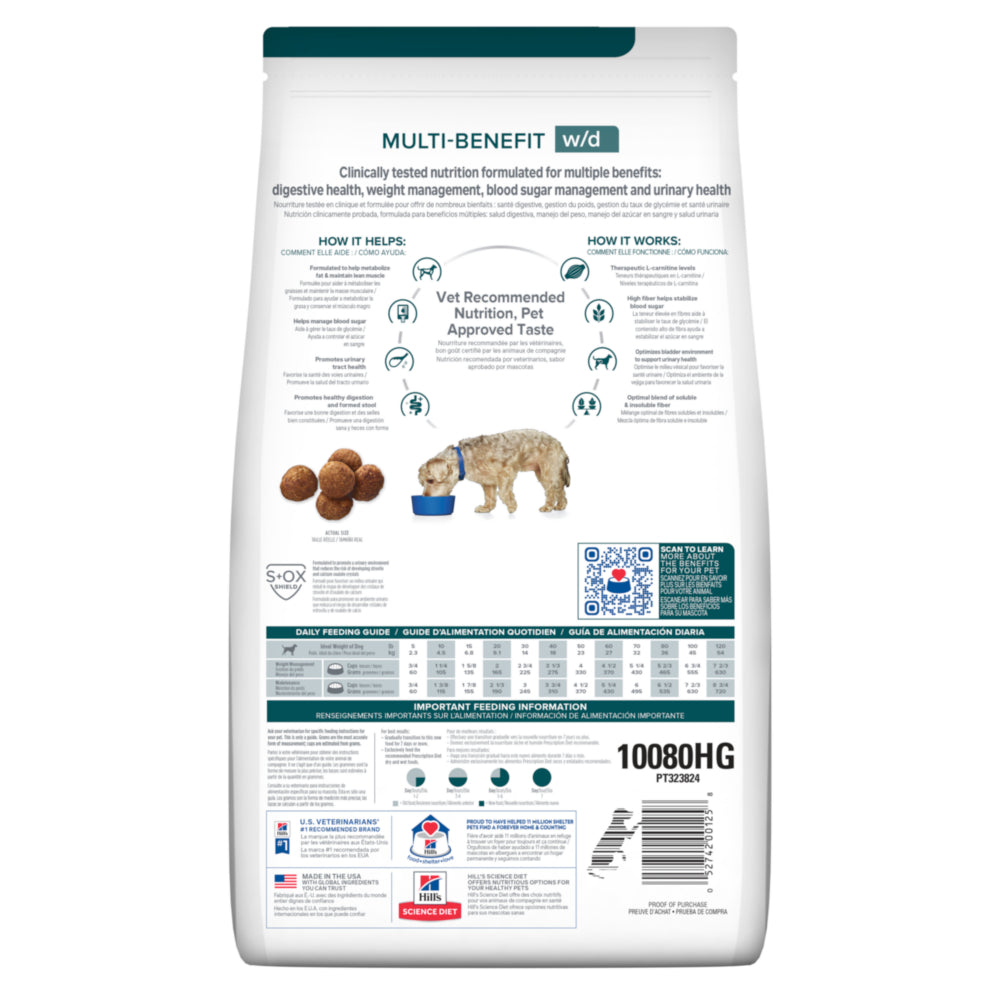 Hill's Prescription Diet w/d Multi-Benefit Dog Food 5.5kg