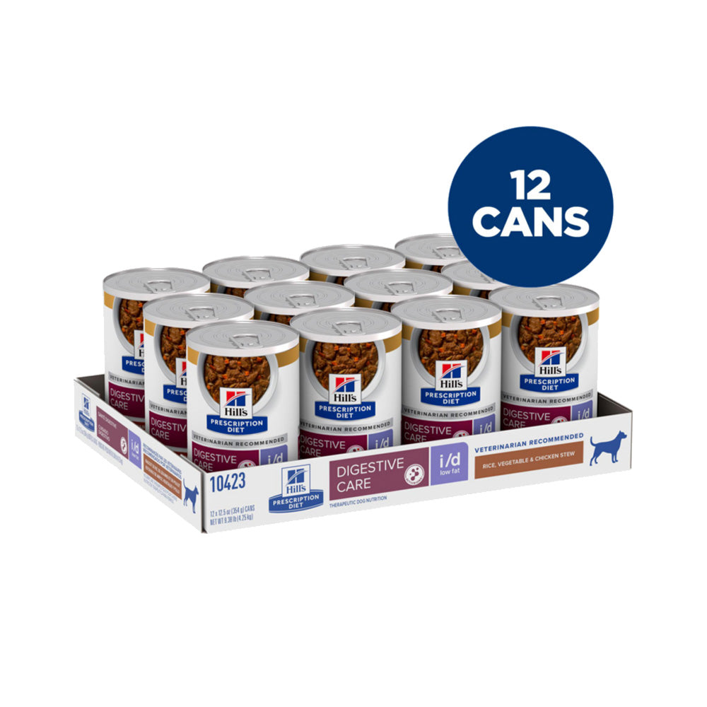Hill's Prescription Diet i/d Low Fat Rice, Vegetable and Chicken Stew Dog Food 12.5oz